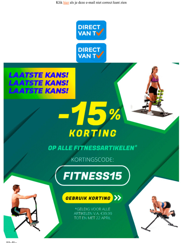  LAATSTE UREN - KORTINGSCODE