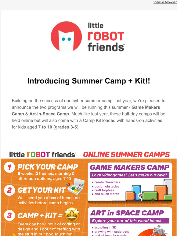 Summer Camp + Kit reservations now open!
