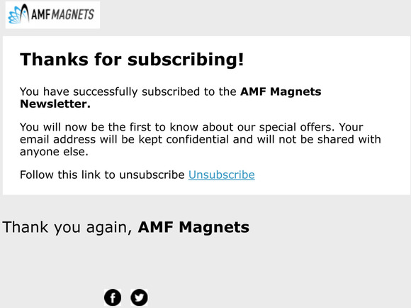 Newsletter subscription success