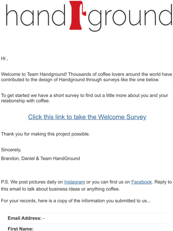 Team Handground: Signup Confirmed