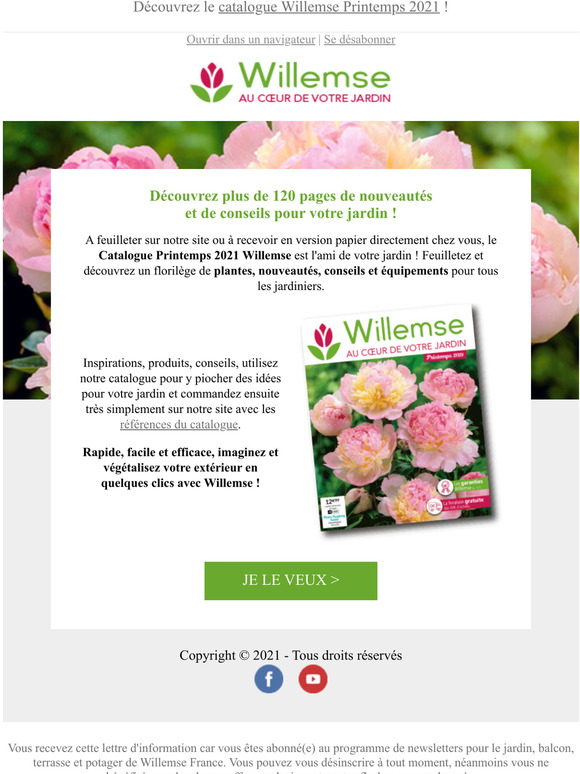 Willemse, Plantes Pour Le Jardin: Derniers Jours Pour Recevoir Votre ...