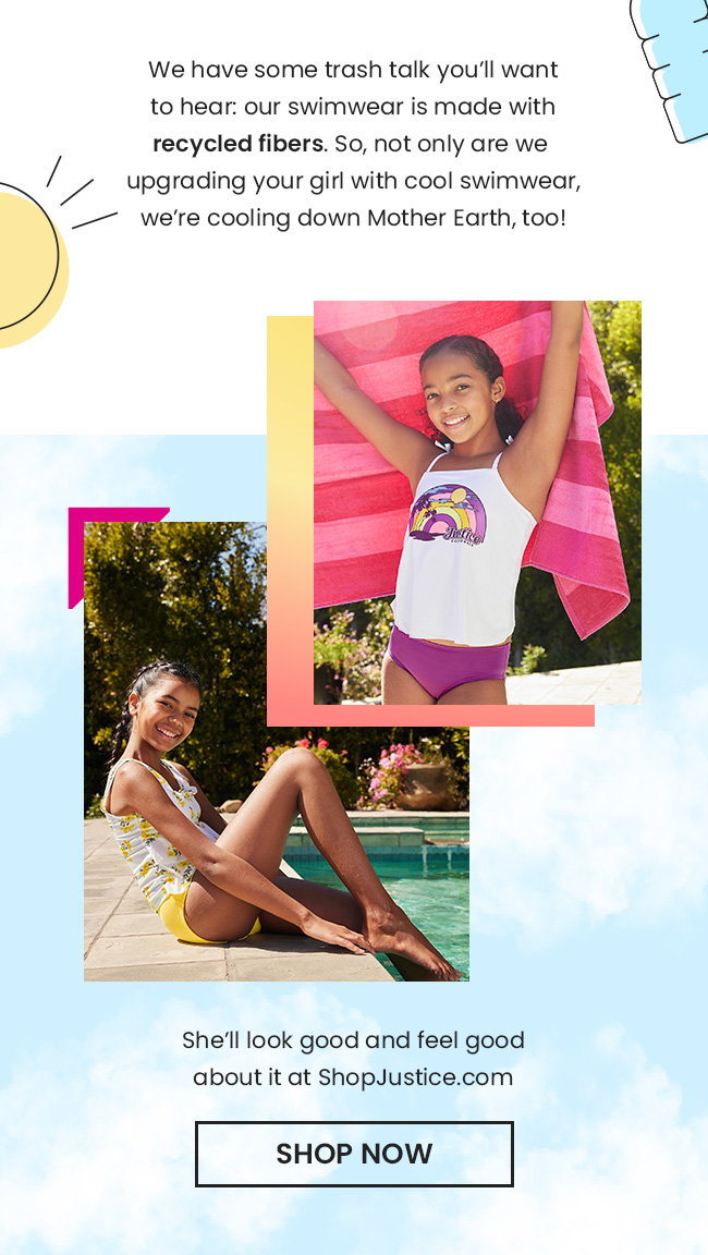 Justice : Happy Earth Day! Our new sustainable swimwear keeps Mother ...
