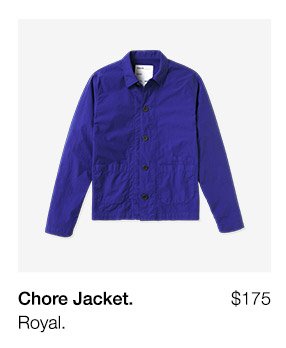 Chore Jacket. Royal. $175.