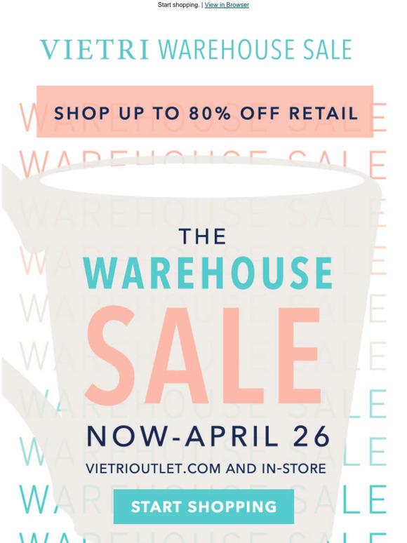 Vietri 2025 warehouse sale