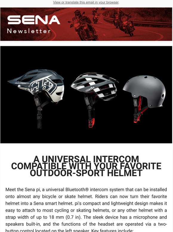 Sena Bluetooth Communication for the Outdoor Helmet of Your