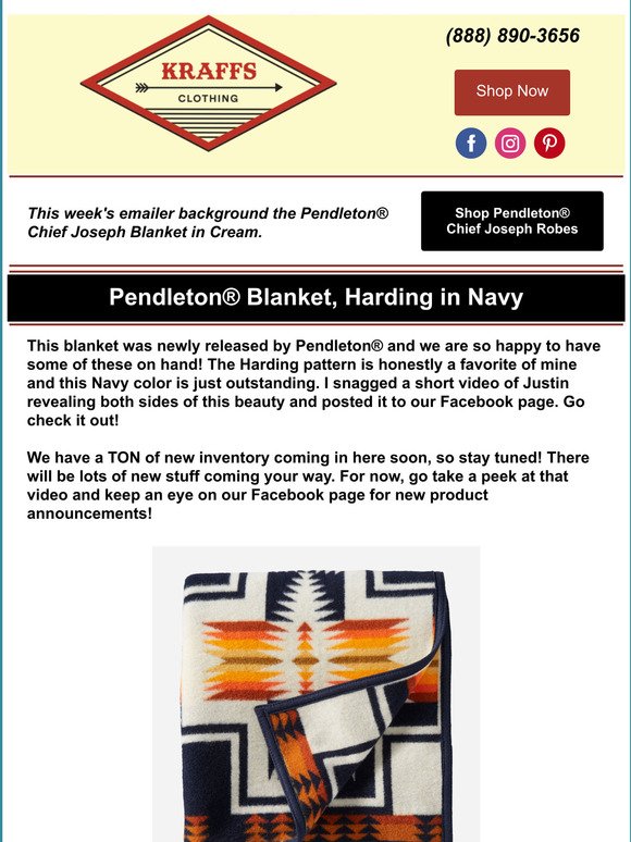 New Pendleton Blanket!