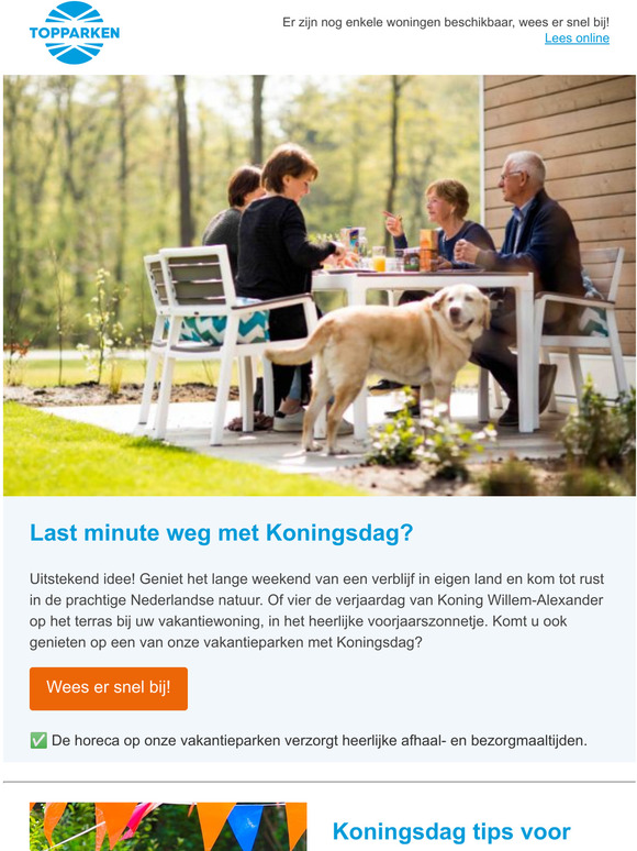 Vier Koningsdag op een vakantiepark!