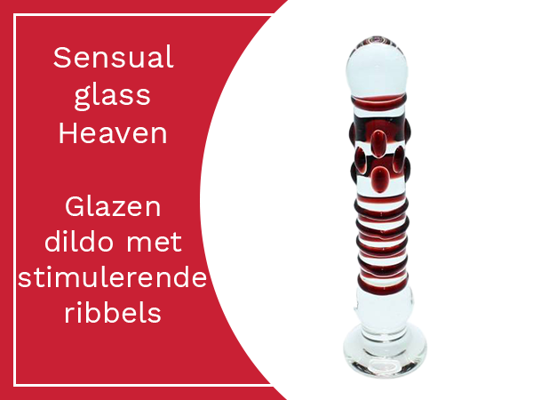 Sensual glass Heaven. Glazen dildo met stimulerende ribbels