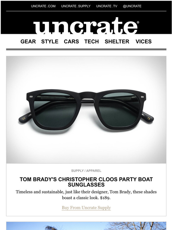 tom brady's christopher cloos party boat sunglasses