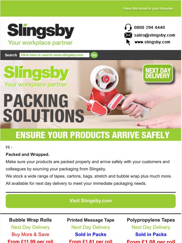 Pack up your products with Slingsby