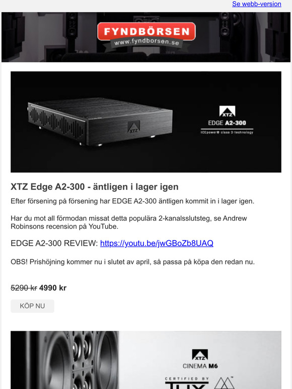 EDGE A2-300 i lager + CINEMA-kampanjen fortstter
