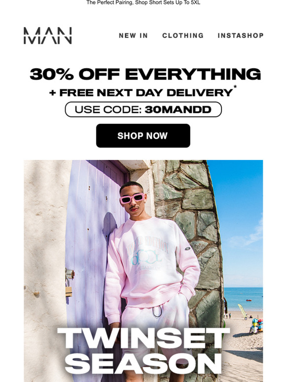 boohooMAN Get Set With 30 Off + Free Next Day Delivery Milled