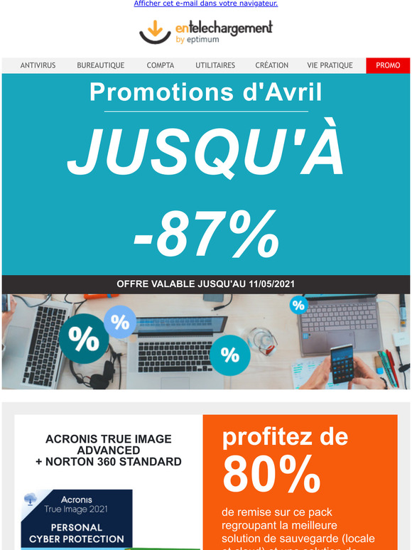 Jusqu' 87% de remise sur une slection de logiciels Microsoft, Norton, Adobe et autres