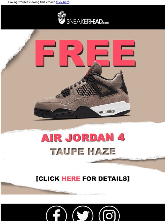 Win a FREE Pair Of Jordan 4 Retro Taupe Haze!!