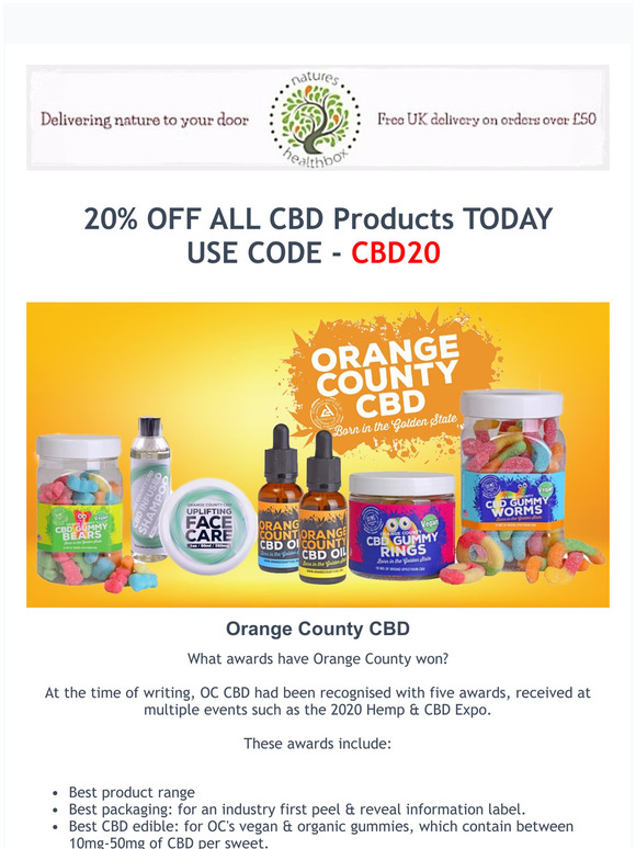 20% OFF ALL CBD Products TODAY....