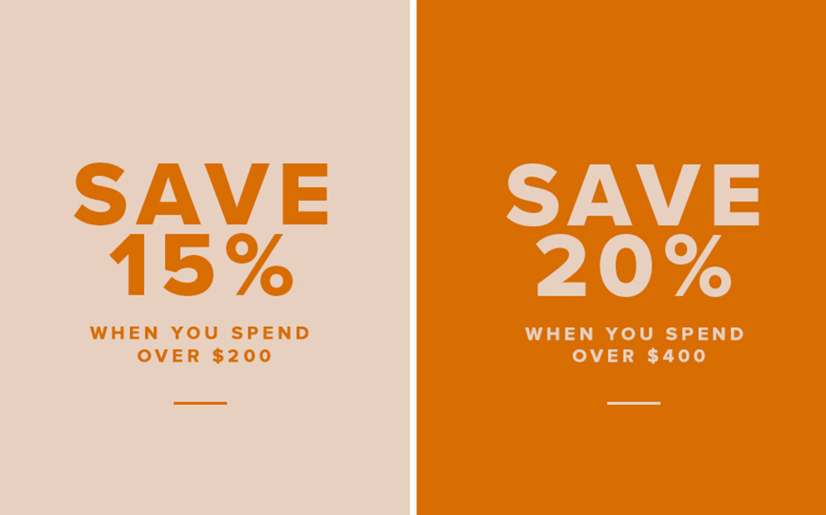 Spend & save - up to 20% off!