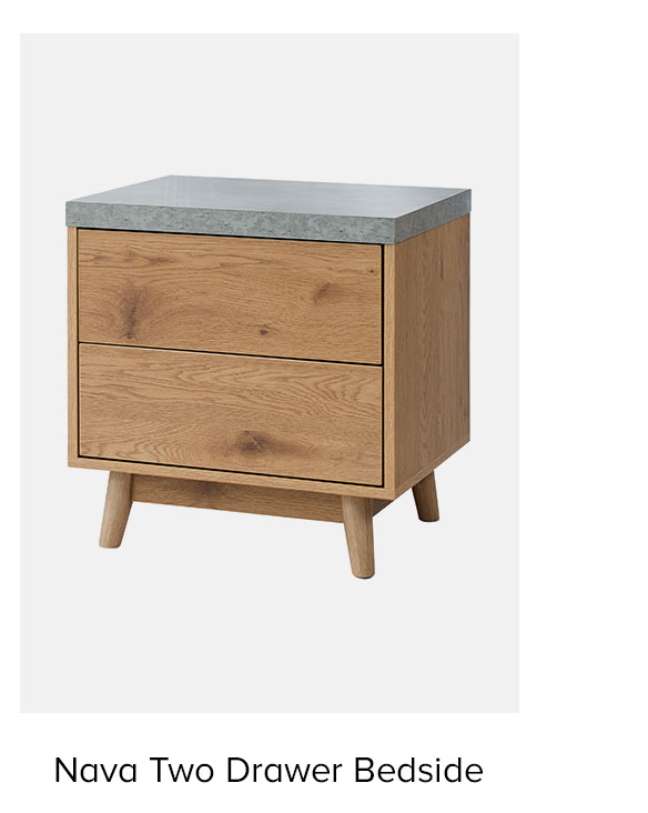 Nava Two Drawer Bedside Table