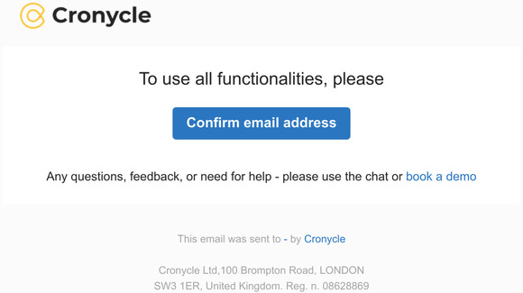 Cronycle Email Verification