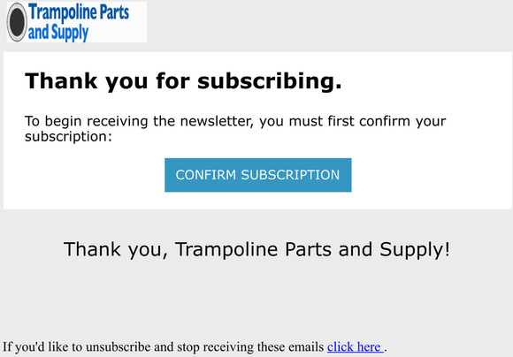 Newsletter subscription confirmation