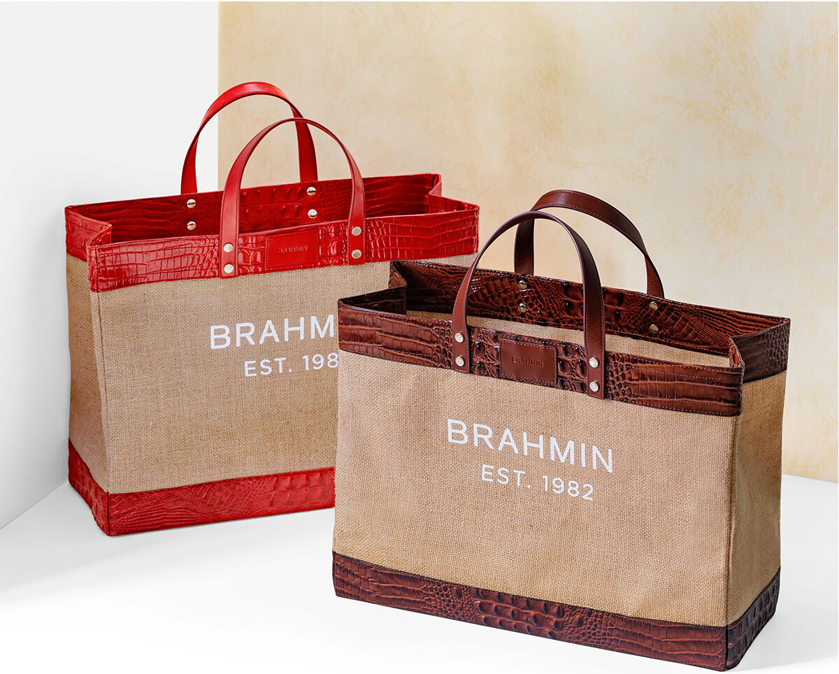 Brahmin meredith best sale burlap tote