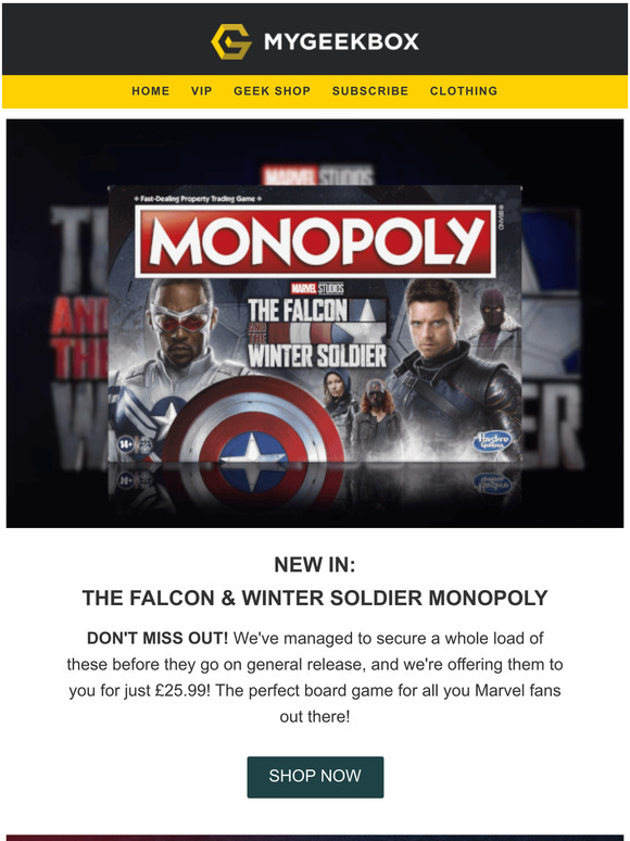 EARLY RELEASE Brand New The Falcon & Winter Soldier Monopoly
