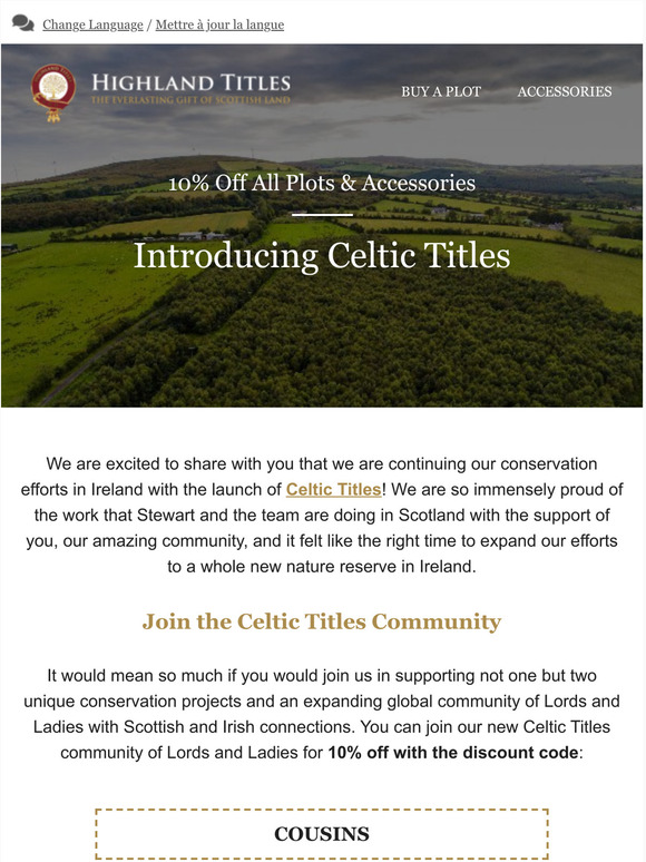 Highland Titles Introducing Celtic Titles 10 OFF Milled