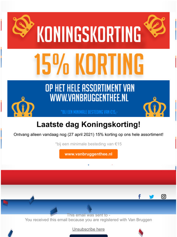 Laatste dag 15% Koningskorting