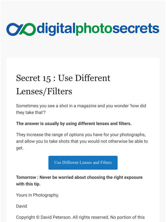 [Photo Secrets] -your Digital Photography Secret #15