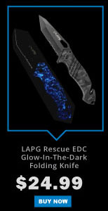 LA POLICE GEAR RESCUE EDC GLOW-IN-THE-DARK FOLDING KNIFE