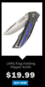 LA POLICE GEAR FLAG FOLDING FLIPPER KNIFE
