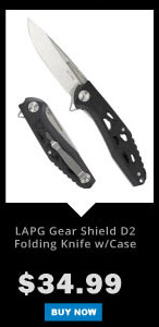 LA POLICE GEAR SHIELD D2 FOLDING KNIFE W/ CASE