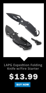 LA POLICE GEAR EXPEDITION FOLDING KNIFE W/ FIRE STARTER