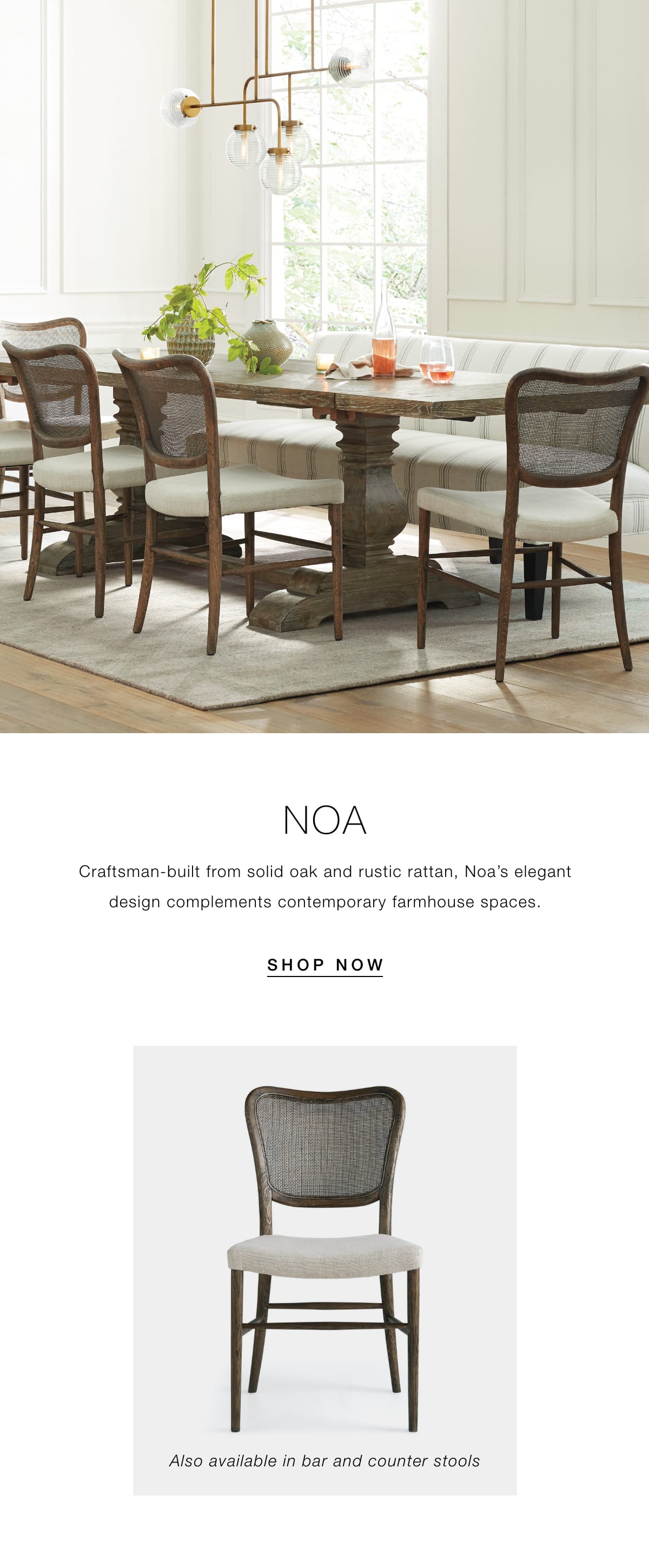 arhaus noa dining chair