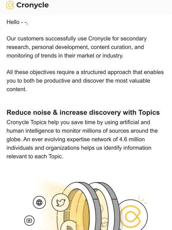 Tip #1 - Discover the Cronycle Topics that can do the heavy lifting for you