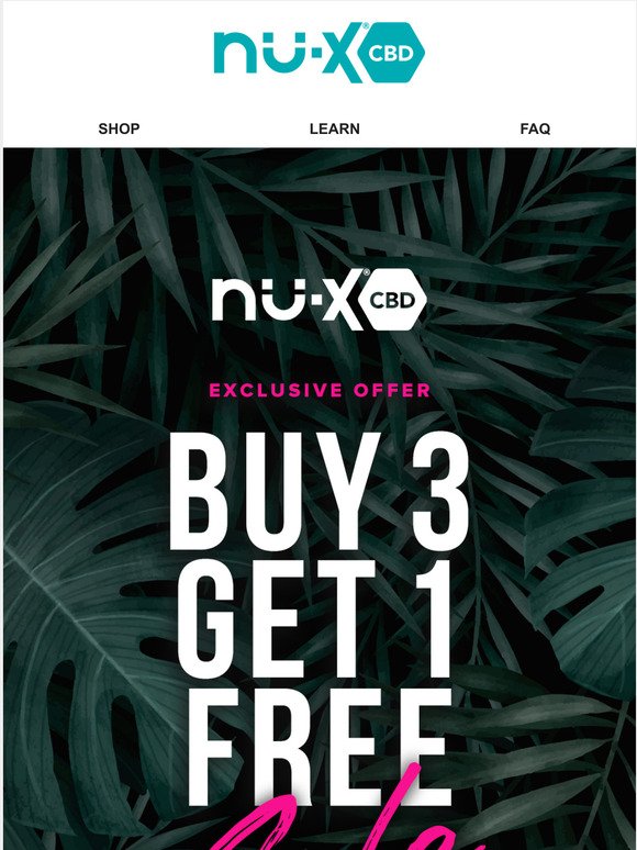 Get over the hump with Nu-X CBD - Buy 3 Get 1 Free