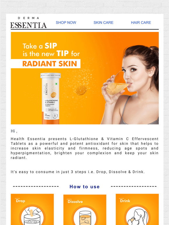Derma Essentia: L-Glutathione- Take a sip is the new tip for radiant skin