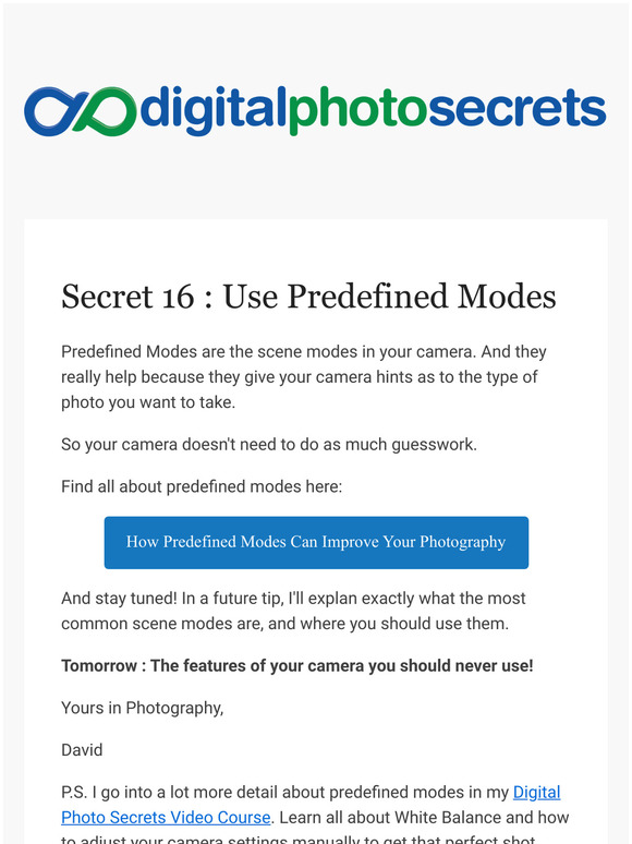 [Photo Secrets] -your Digital Photography Secret #16