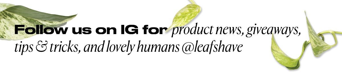 follow us on instagram @leafshave
