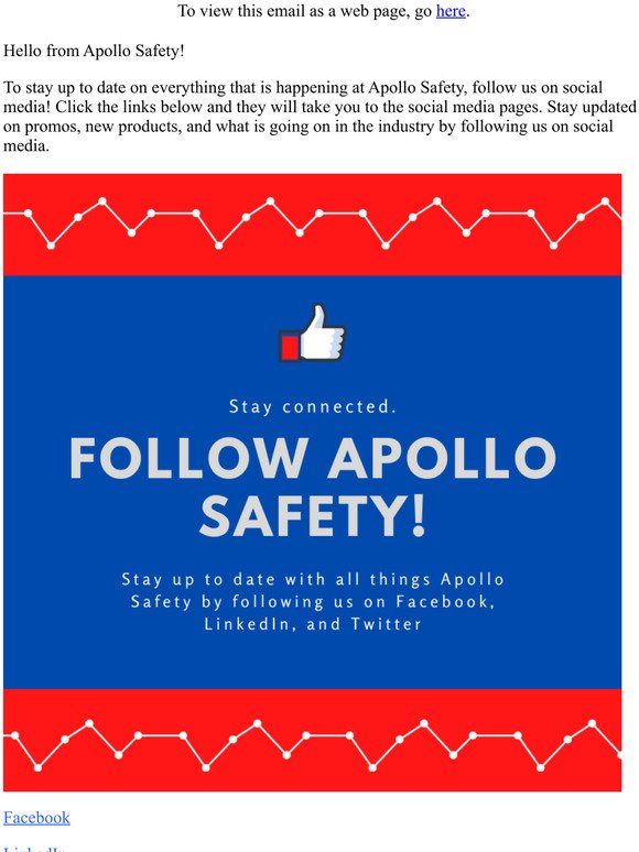 Apollo Safety - Follow Apollo Safety on Social Media!