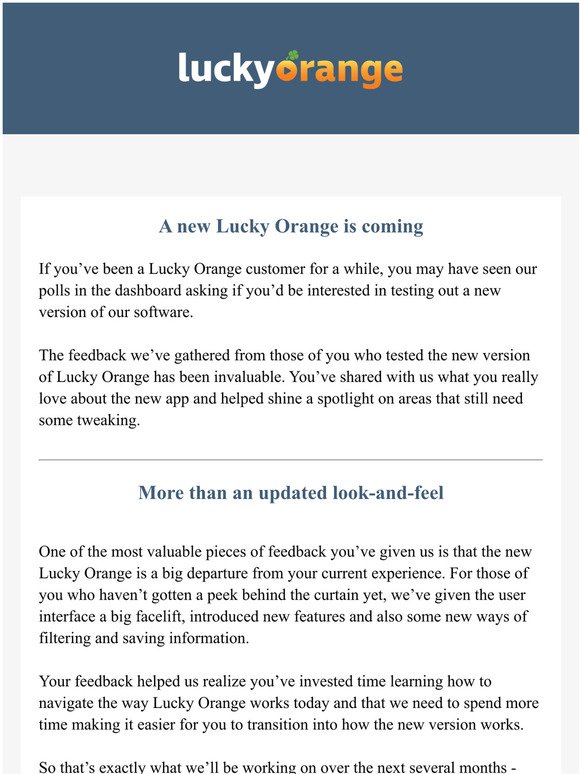 A new Lucky Orange is coming