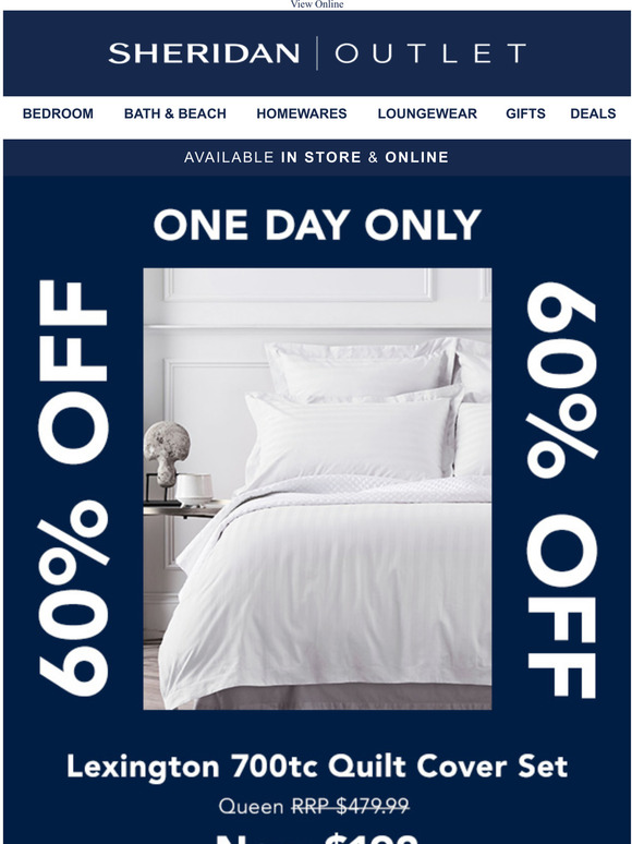 Sheridan Factory Outlet 1 Day Only 60 off Lexington 700tc Quilt Cover Set Milled