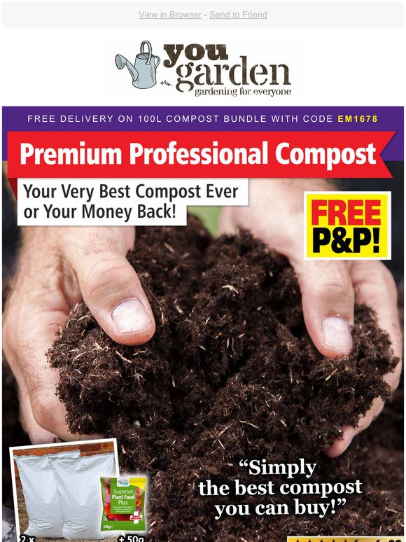 FREE Delivery on Premium Compost TODAY!