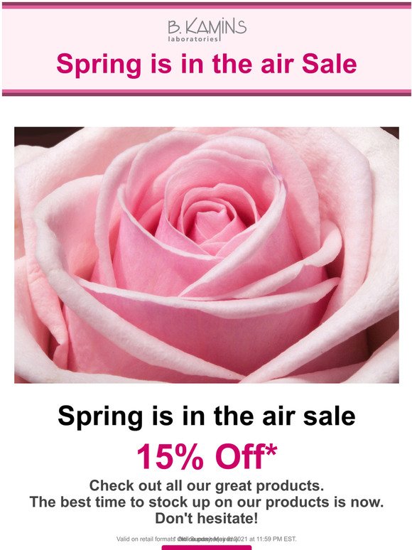 Spring is in the air - 15% off sale