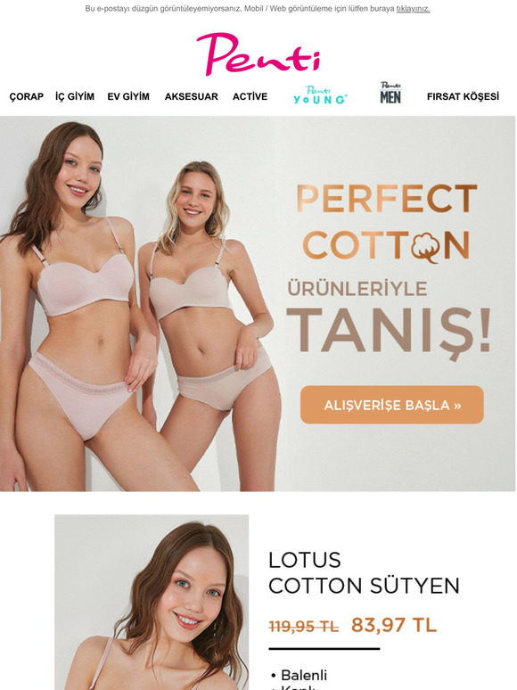 Penti Com Perfect Cotton Rnleriyle Tantn M Milled