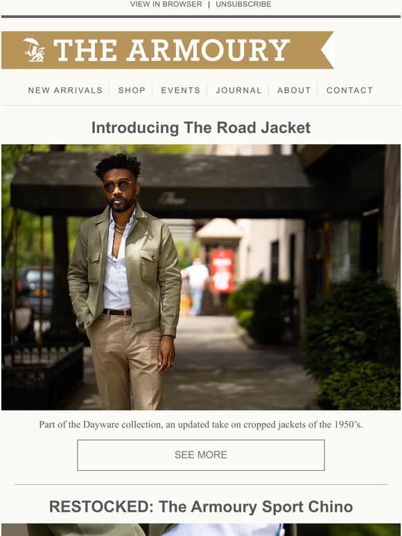 The Armoury Introducing The Road Jacket Sport Chino RESTOCKED Milled
