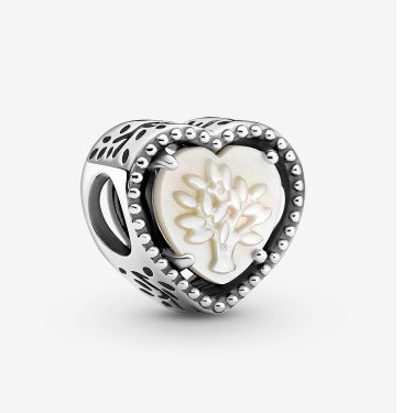 Openwork Heart & Family Tree Charm