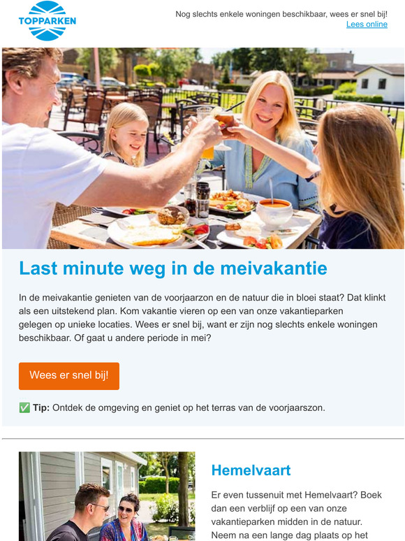  Last minute genieten in de meivakantie