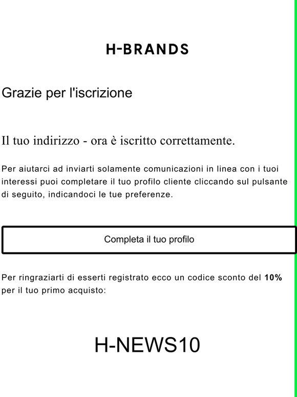 h-brands: FLASH PROMO 15 % DI SCONTO IN ESCLUSIVA PER TE | Milled