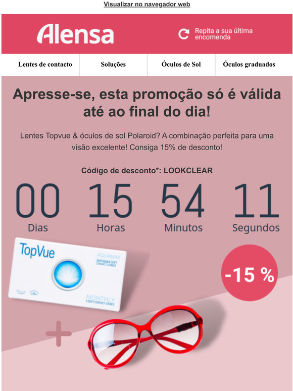 Apresse-se, esta promoo s  vlida at ao final do dia!