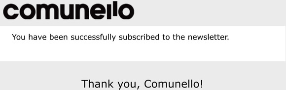 Newsletter subscription success